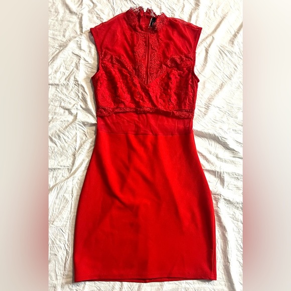 Windsor Elegant Red Lace Dress Size Small - Picture 1 of 13